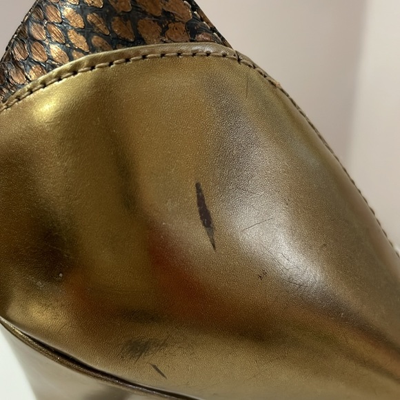 Sam Edelman Gold High Heels Pointy Toe Pumps Size 6.5 - Picture 6 of 9